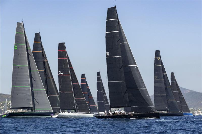 Maxi A1 and A2 set sail in light winds - Les Voiles de Saint-Tropez 2023, Day 1 photo copyright Gilles Martin-Raget taken at Société Nautique de Saint-Tropez and featuring the Maxi class