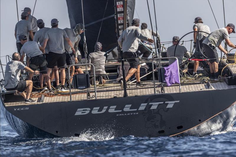 Andrea Recordati's 93ft Bullitt finished second in Maxi A1 today - Les Voiles de Saint-Tropez 2023, Day 1 photo copyright Gilles Martin-Raget taken at Société Nautique de Saint-Tropez and featuring the Maxi class