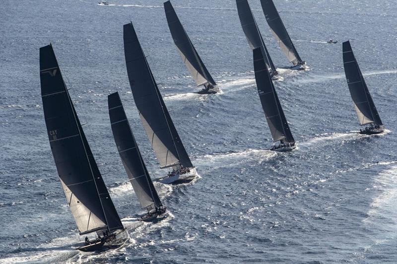 Chris Flowers' 100ft Galateia out in front in Maxi A - Les Voiles de Saint-Tropez 2023 Day 3 - photo © Gilles Martin-Raget