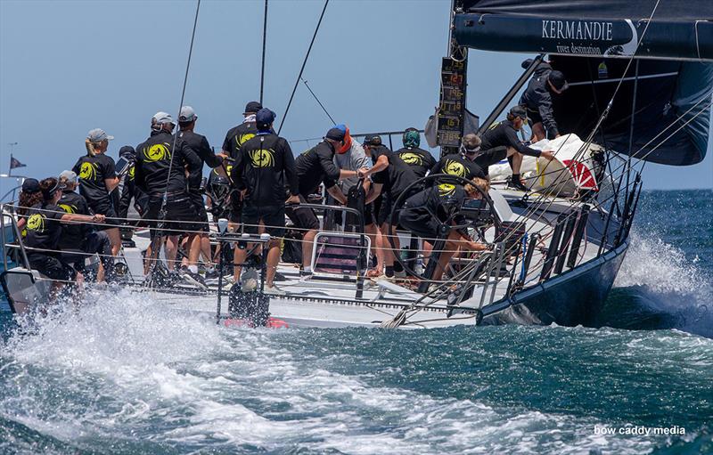 Moneypenny bears away photo copyright Bow Caddy Media taken at Cruising Yacht Club of Australia and featuring the Maxi class