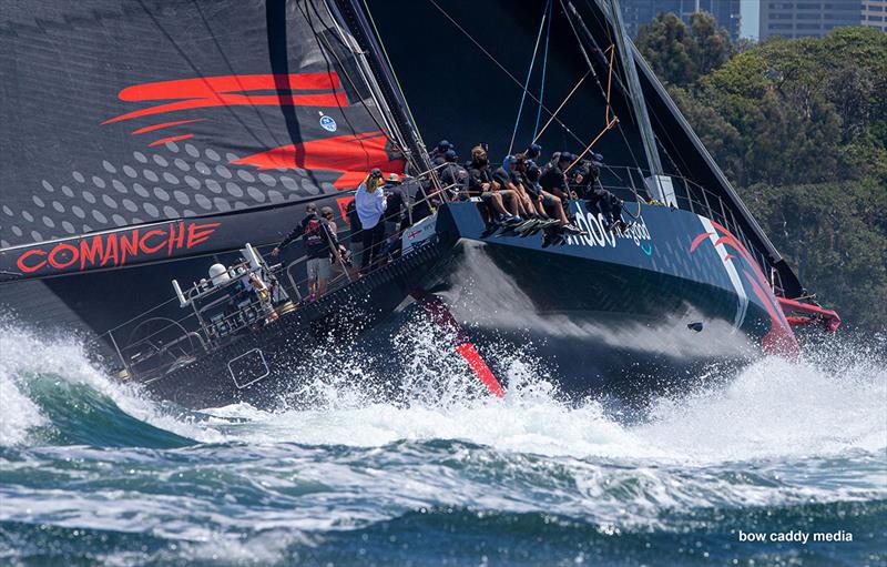 andoo Comanche heads for the finish line photo copyright Bow Caddy Media taken at Cruising Yacht Club of Australia and featuring the Maxi class
