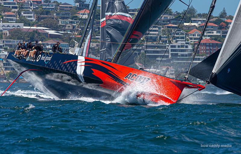 andoo Comanche powered up and heading for the finish line photo copyright Bow Caddy Media taken at Cruising Yacht Club of Australia and featuring the Maxi class