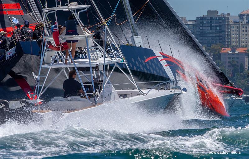 andoo Comanche powered up and heading for the finish line photo copyright Bow Caddy Media taken at Cruising Yacht Club of Australia and featuring the Maxi class