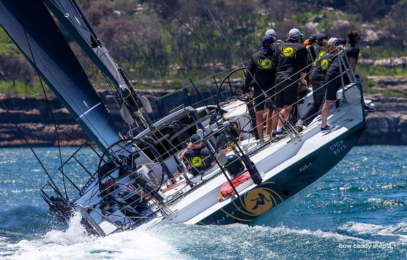 Moneypenny off towwards for Middle Head photo copyright Bow Caddy Media taken at Cruising Yacht Club of Australia and featuring the Maxi class