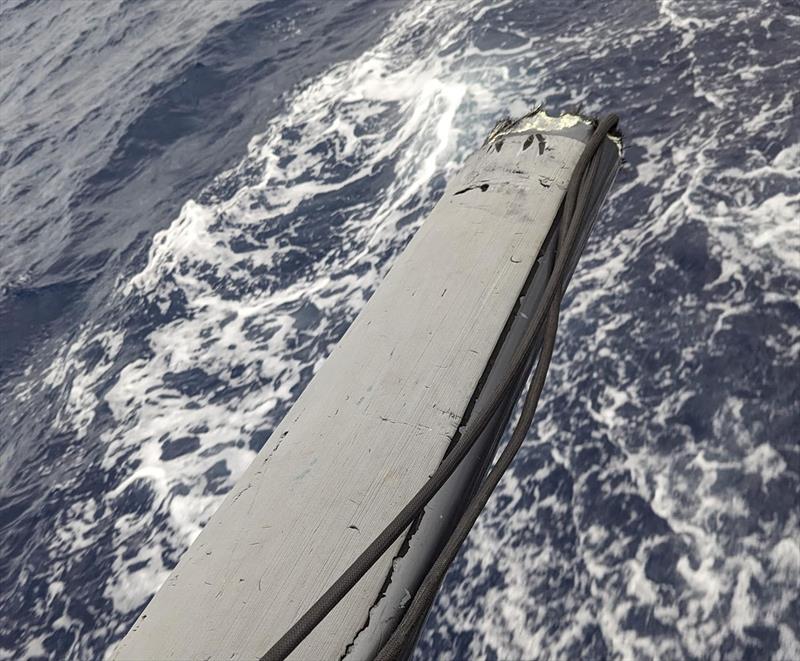 Broken bowsprit, but all sails were saved! - photo © SHK Scallywag