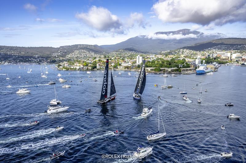 andoo Comanche and LawConnect battle to the Rolex Sydney Hobart Yacht Race finish - photo © Rolex / Kurt Arrigo