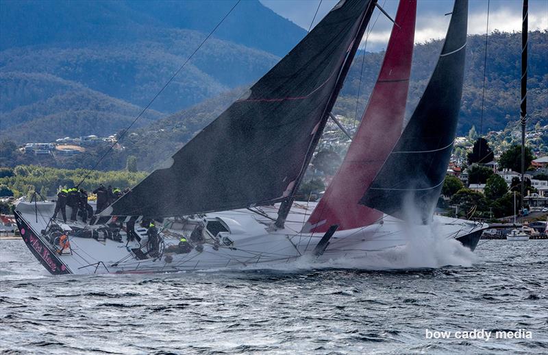 Wild Thing 100 closes on the finish line photo copyright Bow Caddy Media taken at Cruising Yacht Club of Australia and featuring the Maxi class