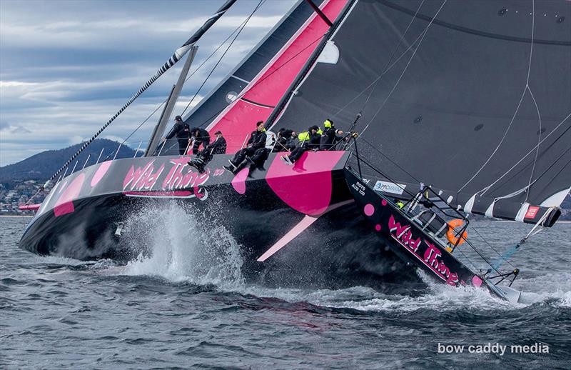 Wild Thing 100 closes on the finish line photo copyright Bow Caddy Media taken at Cruising Yacht Club of Australia and featuring the Maxi class