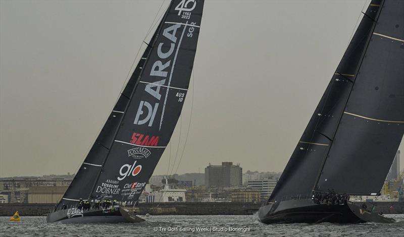 ARCA SGR claims line honours in the Regata dei Tre Golfi, but just only six seconds from V photo copyright Tre Golfi Sailing Week / Studio Borlenghi taken at Circolo del Remo e della Vela Italia and featuring the Maxi class