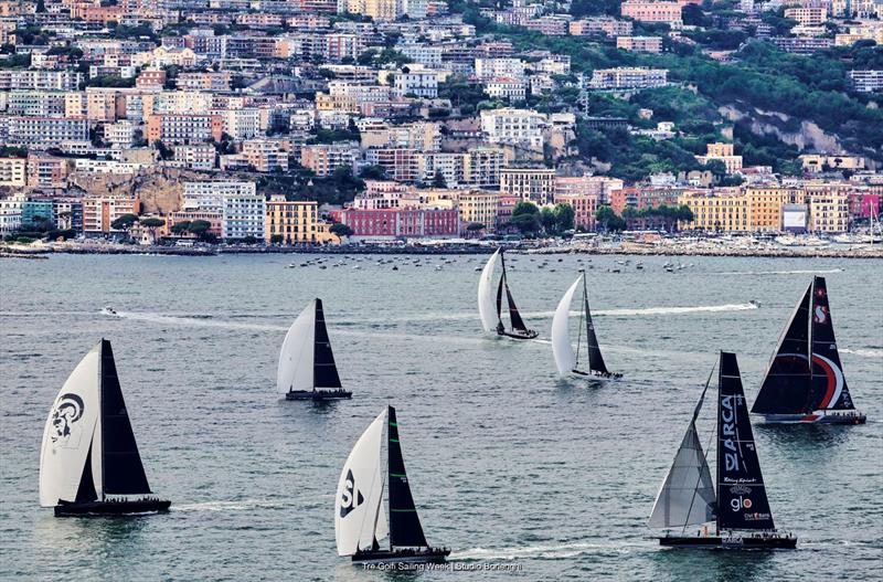 Maxi fleet sets sail from Naples on the Regata dei Tre Golfi - photo © Tre Golfi Sailing Week / Studio Borlenghi