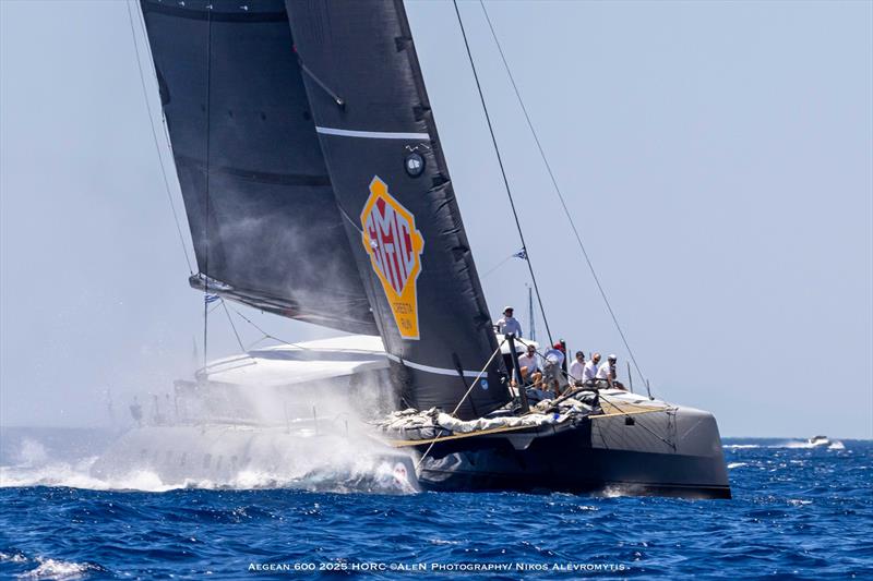 Adrian Keller's Allegra and maxi monohull frontrunners blasted away from the start but soon parked up - photo © Nikos Alevromytis / Alen Photography