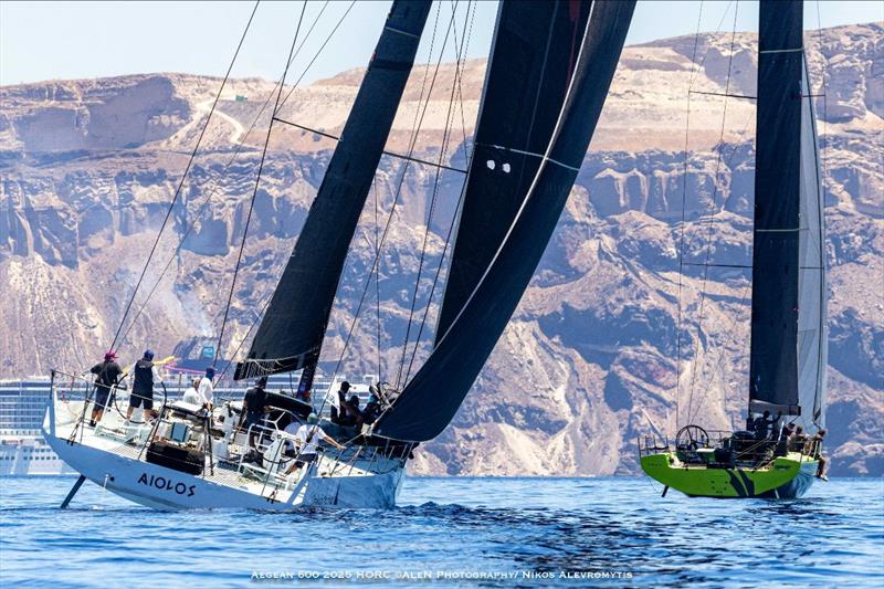 Aiolos chases the nimble and tenacious Carkeek 54 Daguet 5, which for a time led the race on the water - photo © Nikos Alevromytis / Alen Photography