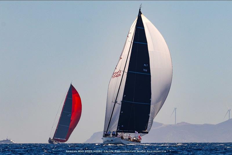 The Mylius 76 E Vai chases Philip Rann's Umiko - photo © Nikos Alevromytis / Alen Photography