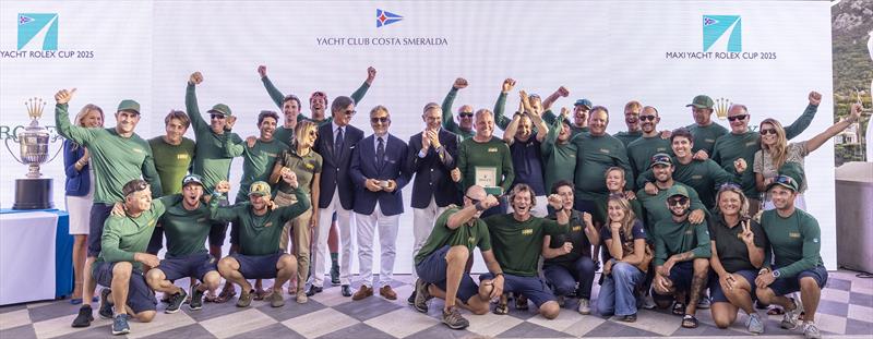 Giovanni Lombardi Stronati, Vasco Vascotto and the victorious Django 7X crew - Maxi Yacht Rolex Cup - photo © IMA / Studio Borlenghi 