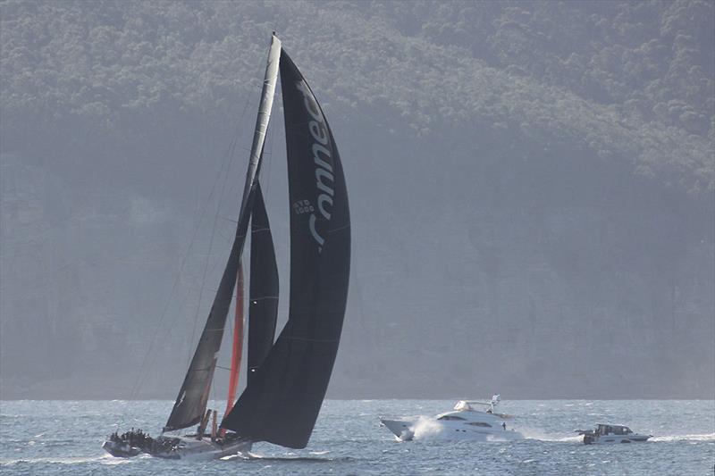 LawConnect arrives in second place in the 2025 Rolex Sydney Hobart Yacht Race, which is a gallant effort considering her damage - photo © Tony Lathouras