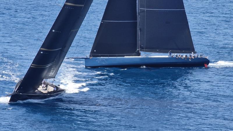 V leads Leopard 3 in today's first race - RORC Nelson's Cup photo copyright IMA taken at Royal Ocean Racing Club and featuring the Maxi class