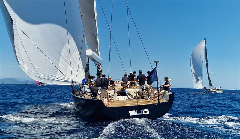 IMA President Maurits van Oranje's Wally 80 Sud with former President Benoît de Froidmont's Wally 60 Wallyño on day 1 of the Maxi Class racing at the 73rd Loro Piana Giraglia - photo © IMA