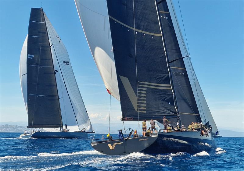 The lower-rated Leopard 3 shows V the way in today's second race on day 1 of the Maxi Class racing at the 73rd Loro Piana Giraglia - photo © IMA