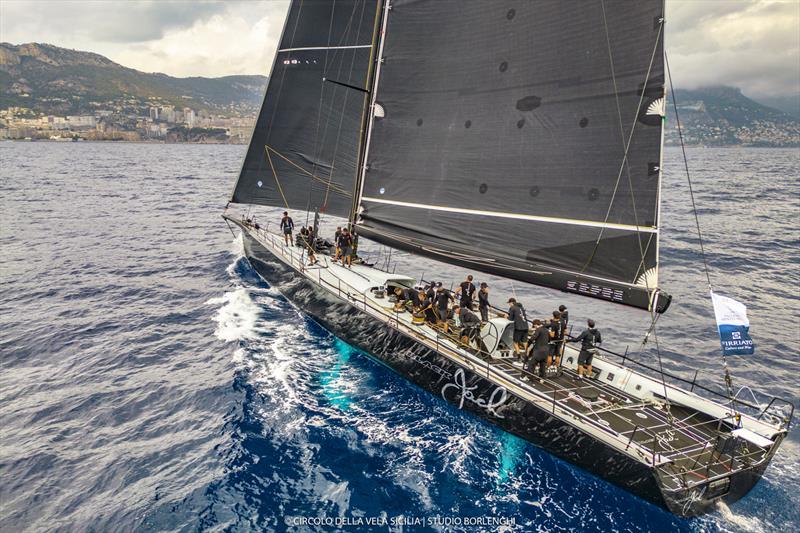 21st Palermo-Montecarlo Regatta - Black Jack 100 takes Line Honors photo copyright Palermo-Montecarlo taken at Circolo della Vela Sicilia and featuring the Maxi class