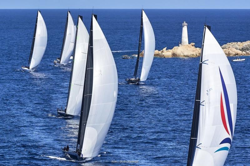 The Maxi Grand Prix fleet with World Champion Northstar III in the foreground, Maxi Yacht Rolex Cup 2026 - photo © Rolex / Studio Borlenghi