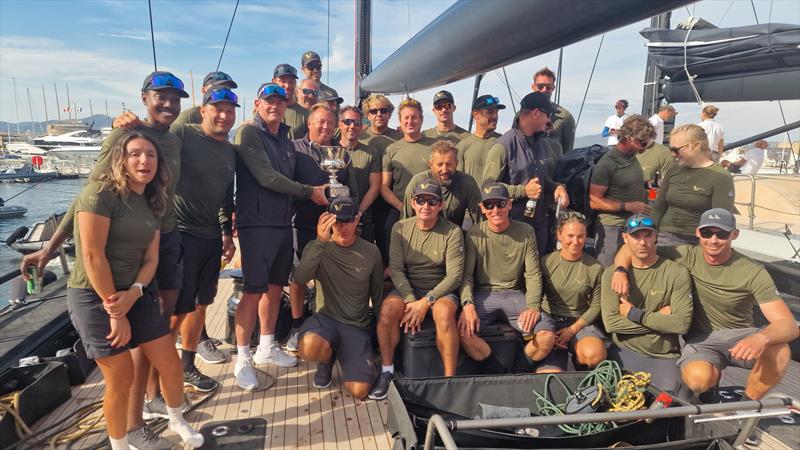 Karel Komárek with the IMA's MMIC trophy and his V crew at Les Voiles de Saint Tropez 2026  - photo © IMA
