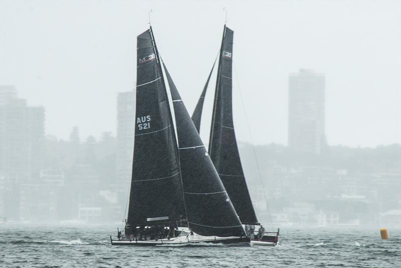 Rainy Sydney Harbour on Sunday at the MC38 Open Regatta photo copyright Bob Fowler taken at Royal Sydney Yacht Squadron and featuring the MC38 class