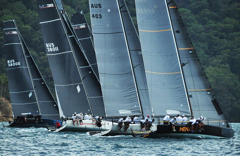 MC38 fleet on day 1 of the MC38 Australian Championship photo copyright Bob Fowler taken at Royal Prince Alfred Yacht Club and featuring the MC38 class