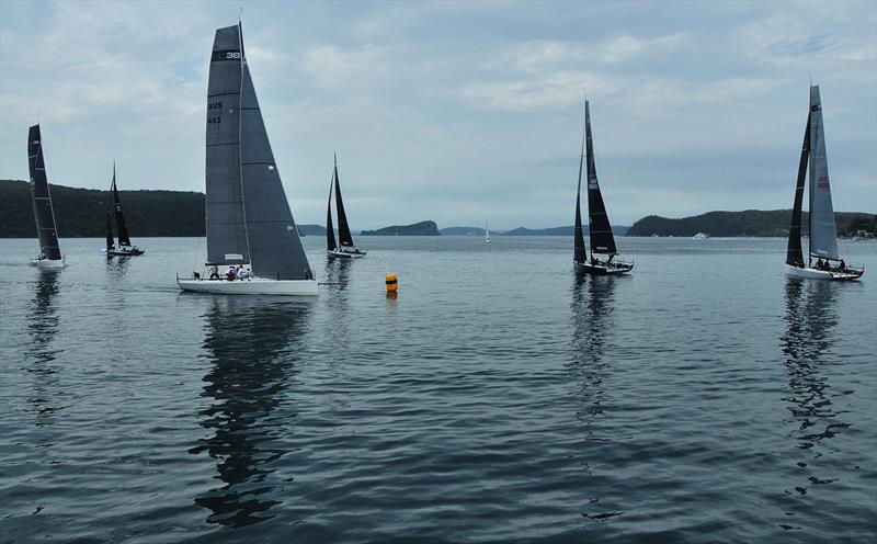 Pittwater challenges the fleet on the final day of the MC38 Australian Championship photo copyright Bob Fowler taken at Royal Prince Alfred Yacht Club and featuring the MC38 class