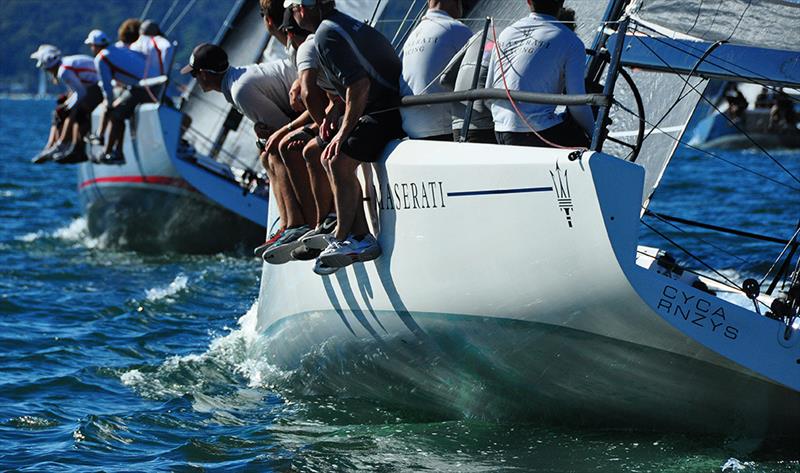 Maserati (foreground) and Vino upwind on day 1 of MC38 Winter Series Act 1 photo copyright Bob Fowler taken at Royal Prince Alfred Yacht Club and featuring the MC38 class