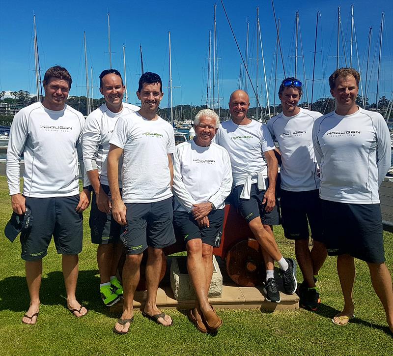 Winning MC38 2017-18 Summer Series Act 2 Hooligan crew at RPAYC photo copyright Lisa Ratcliff taken at Royal Prince Alfred Yacht Club and featuring the MC38 class