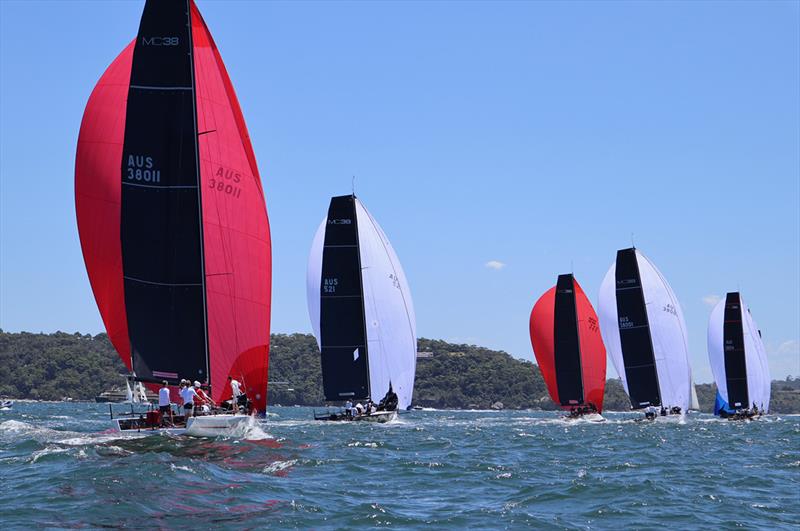 2019 McConaghy 38 CYCA Regatta - Act 1 fleet downwind day 2 photo copyright Lisa Ratcliff taken at Cruising Yacht Club of Australia and featuring the MC38 class