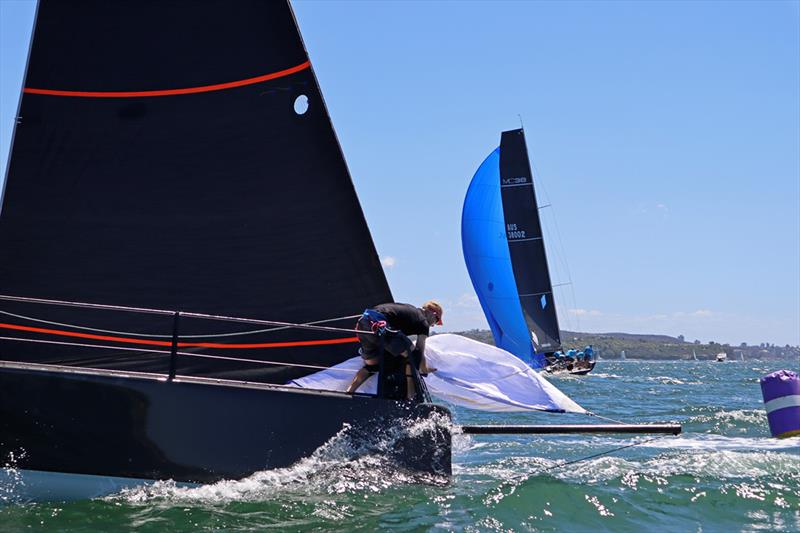 Lazy Dog bowman and Dark Star - 2019 McConaghy 38 CYCA Regatta - Act 1 photo copyright Lisa Ratcliff taken at Cruising Yacht Club of Australia and featuring the MC38 class