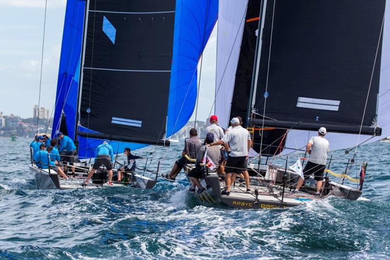 Dark Star and Easy Tiger VI go hard at it - Sydney Harbour Regatta 2019 photo copyright Andrea Francolini taken at Middle Harbour Yacht Club and featuring the MC38 class