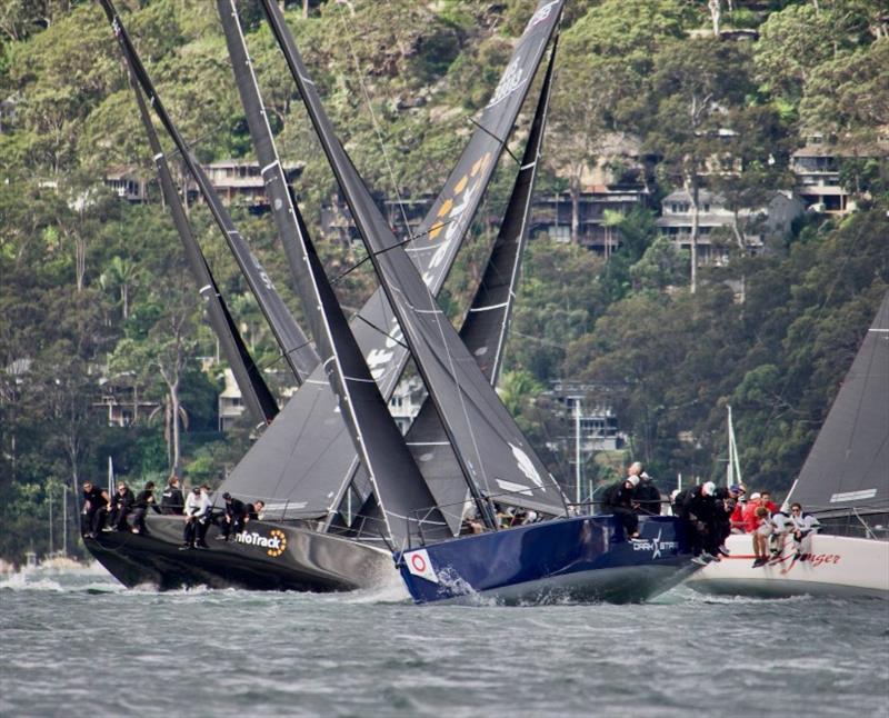 Dark Star InfoTrack and Ginger in close quarters - MC38 2021 Season Act 2 photo copyright Tilly Lock Media taken at Royal Prince Alfred Yacht Club and featuring the MC38 class