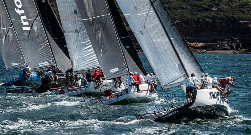 Gusty Sydney Harbour start - MC38 2022 Season Act 6 photo copyright Marg Fraser-Martin taken at Middle Harbour Yacht Club and featuring the MC38 class