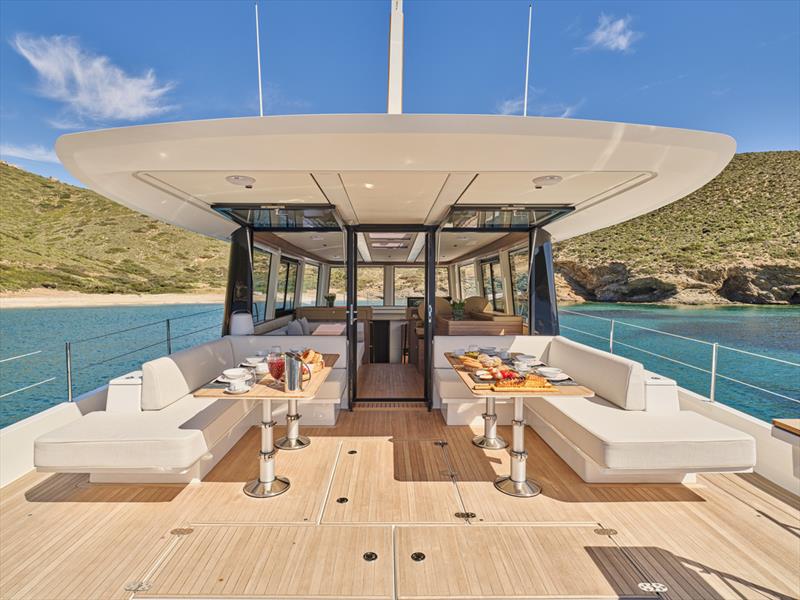 The large cockpit can be used for dining or converted into day-beds - Omikron OT-60 -  Juan Yacht Design - October 2025 - photo © Studio Reskos