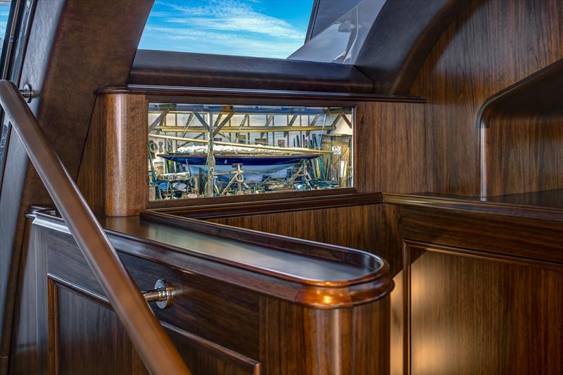 Access below decks from Pilothouse - Encore - designed by DuBois - built by Alloy Yachts - photo © McD Yachts