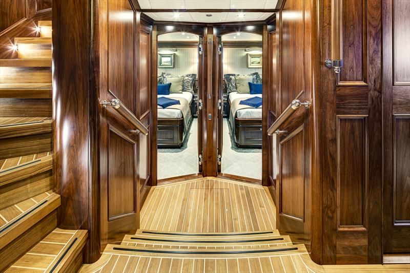 Lobby area - Encore - designed by DuBois - built by Alloy Yachts - photo © McD Yachts