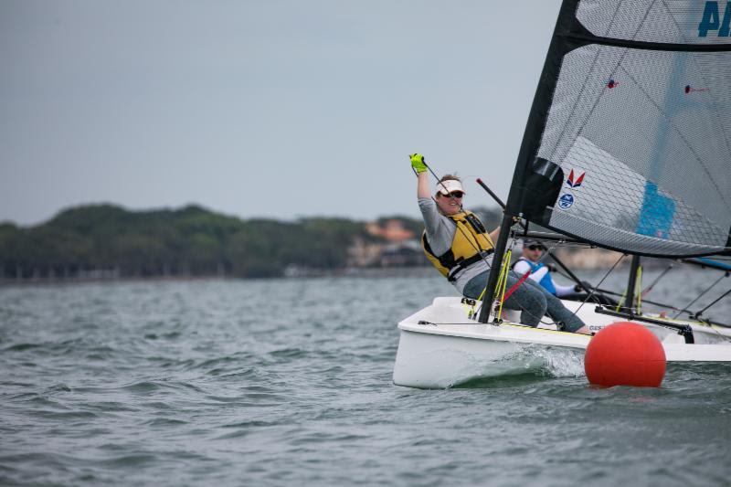 Top Woman - Peyton Ankers, Privateer Yacht Club - 2018 Melges 14 Midwinter Championship photo copyright Hannah Noll taken at Sarasota Sailing Squadron and featuring the Melges 14 class