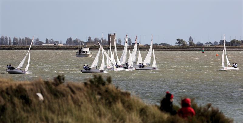 64th Endeavour Trophy - Race 3 tightly packed fleet photo copyright Mark Jardine taken at Royal Corinthian Yacht Club and featuring the Melges 15 class