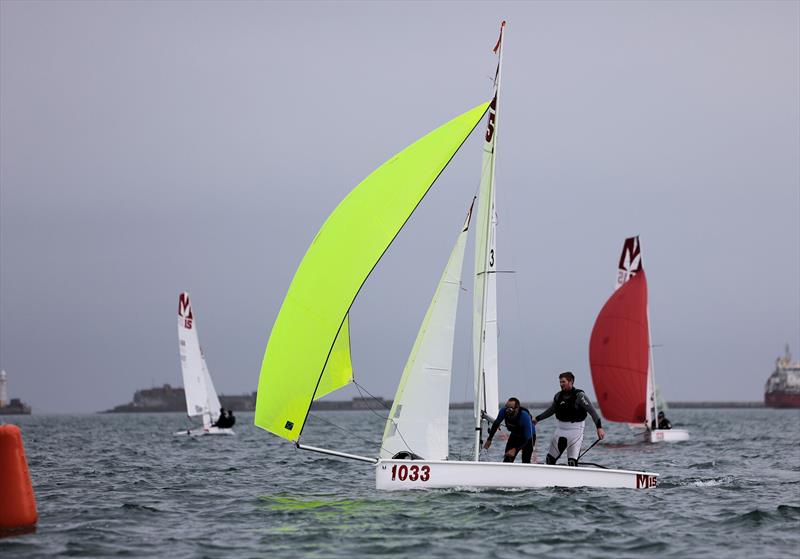 Clash of the Coaches at the WPNSA - Approaching the leeward mark photo copyright Mark Jardine taken at Weymouth & Portland National Sailing Academy and featuring the Melges 15 class