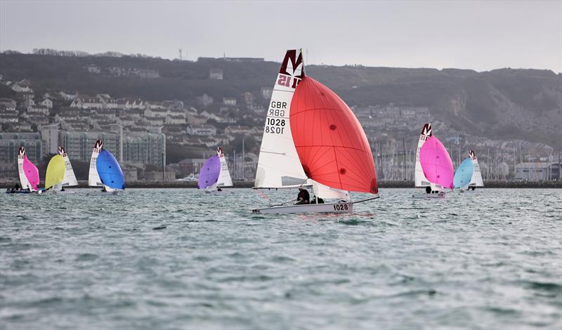 Clash of the Coaches at the WPNSA - Downwind photo copyright Mark Jardine taken at Weymouth & Portland National Sailing Academy and featuring the Melges 15 class