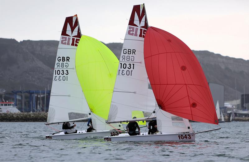 Clash of the Coaches at the WPNSA - Downwind photo copyright Mark Jardine taken at Weymouth & Portland National Sailing Academy and featuring the Melges 15 class
