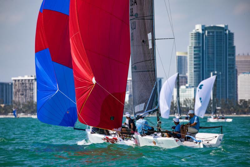 2017-18 Melges 20 Miami Winter Series  - Kuai, Daniel Thielman and Heartbreaker, Bob Hughes photo copyright International Melges 20 Class Association taken at Coconut Grove Sailing Club and featuring the Melges 20 class