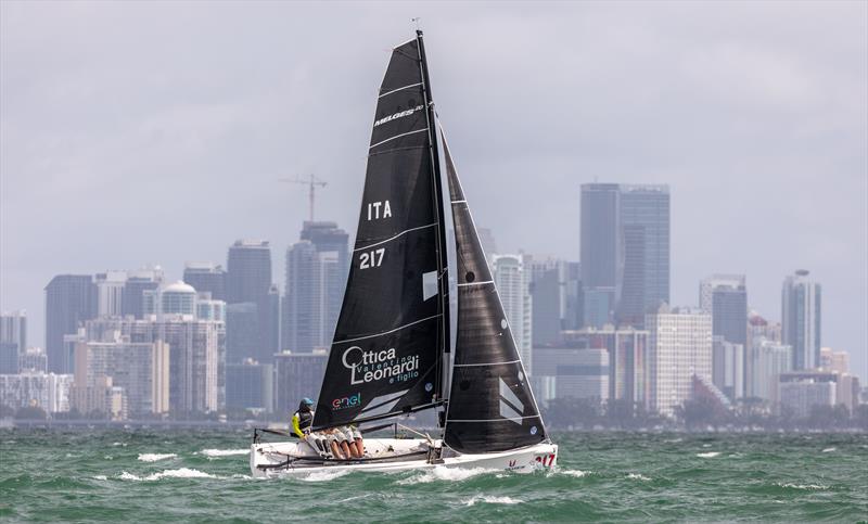 Melges 20s mix it up on the waters off of Miami, Florida - photo © Melges 20/ ZeroGrandinord