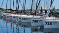 Melges 24 boats moored at the Middelfart Marina, Denmark for the Melges 24 Worlds 2023 © Mick Knive Anderson