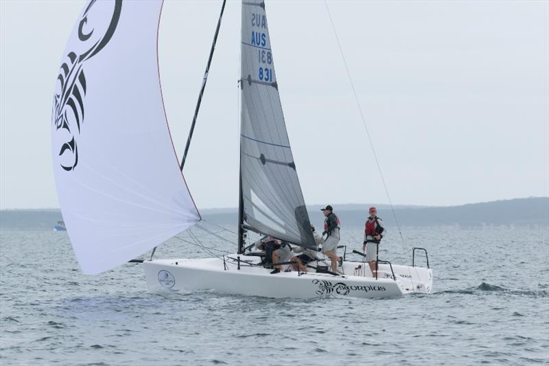 Day 2 - Sandy Higgins' Scorpius has maintained his lead in the regatta – Musto Melges 24 Australian Nationals photo copyright Ally Graham taken at Port Lincoln Yacht Club and featuring the Melges 24 class