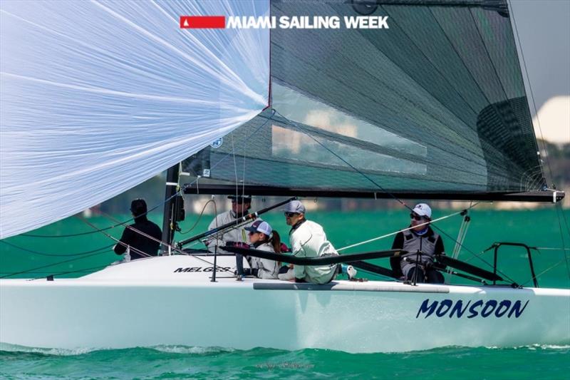 Melges 24 Class Monsoon sailing in Miami Sailing Week, day two photo copyright Cory Silken / Miami Sailing Week taken at Biscayne Bay Yacht Club and featuring the Melges 24 class