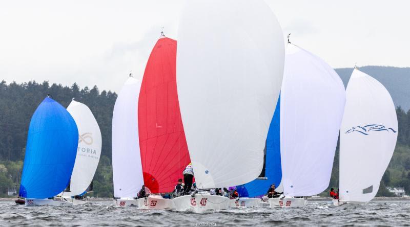 Melges 24 fleet in Victoria Waterfront on Day Four of the 2018 Melges 24 Worlds - photo © IM24CA / Zerogradinord