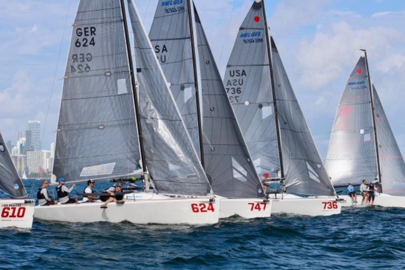 Melges start - 2018 Bacardi Invitational Winter Series photo copyright Kathleen Tocke taken at Key Biscayne Yacht Club and featuring the Melges 24 class